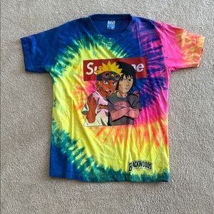 Blue and Pink Short Sleeve Tees with Vibrant Tie-Dye Patterns